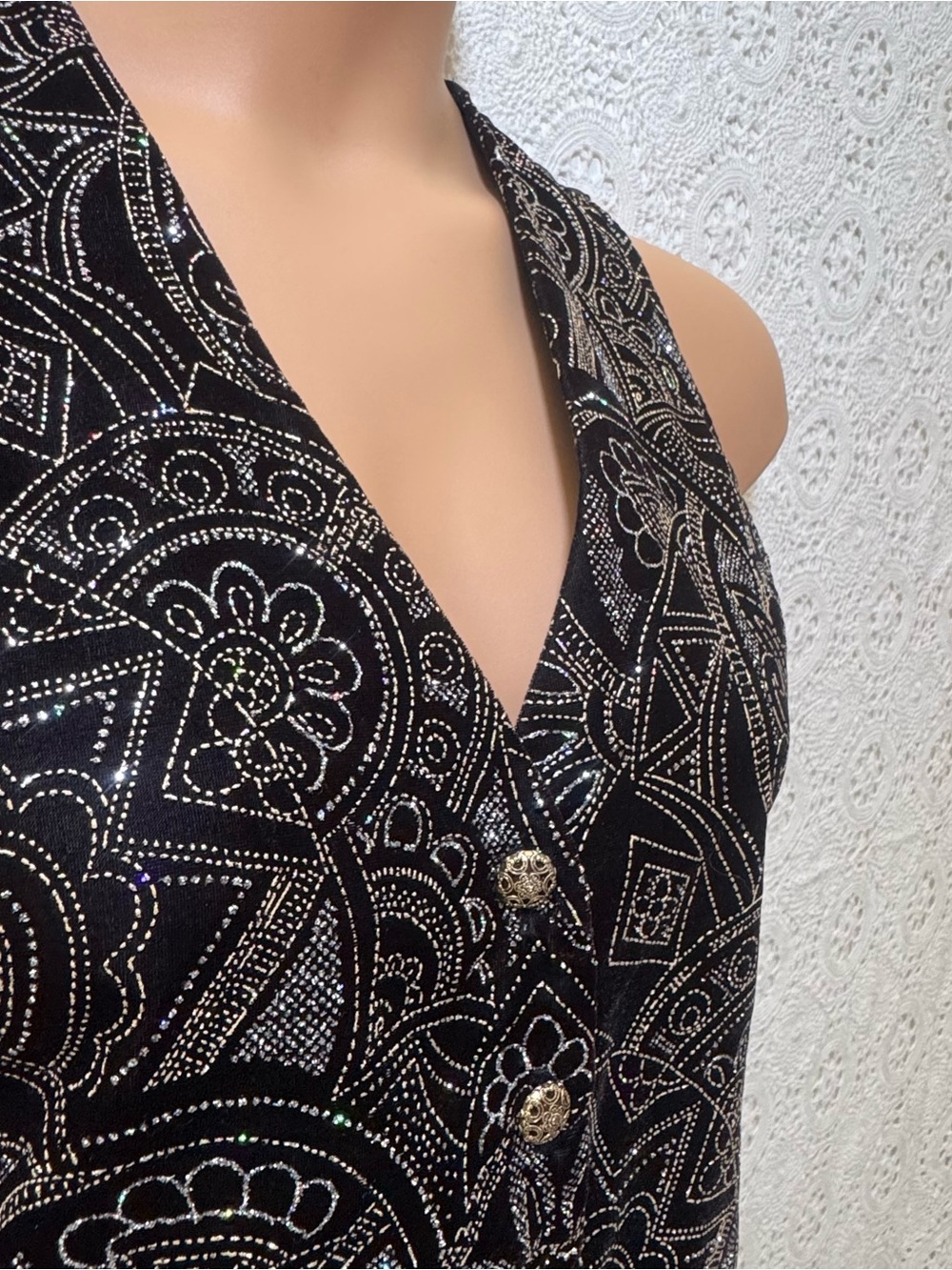 Whimsy Goth Dark Romantic Vintage 80s Tres’ Paquette Byer Cali Vest Pettite SM.